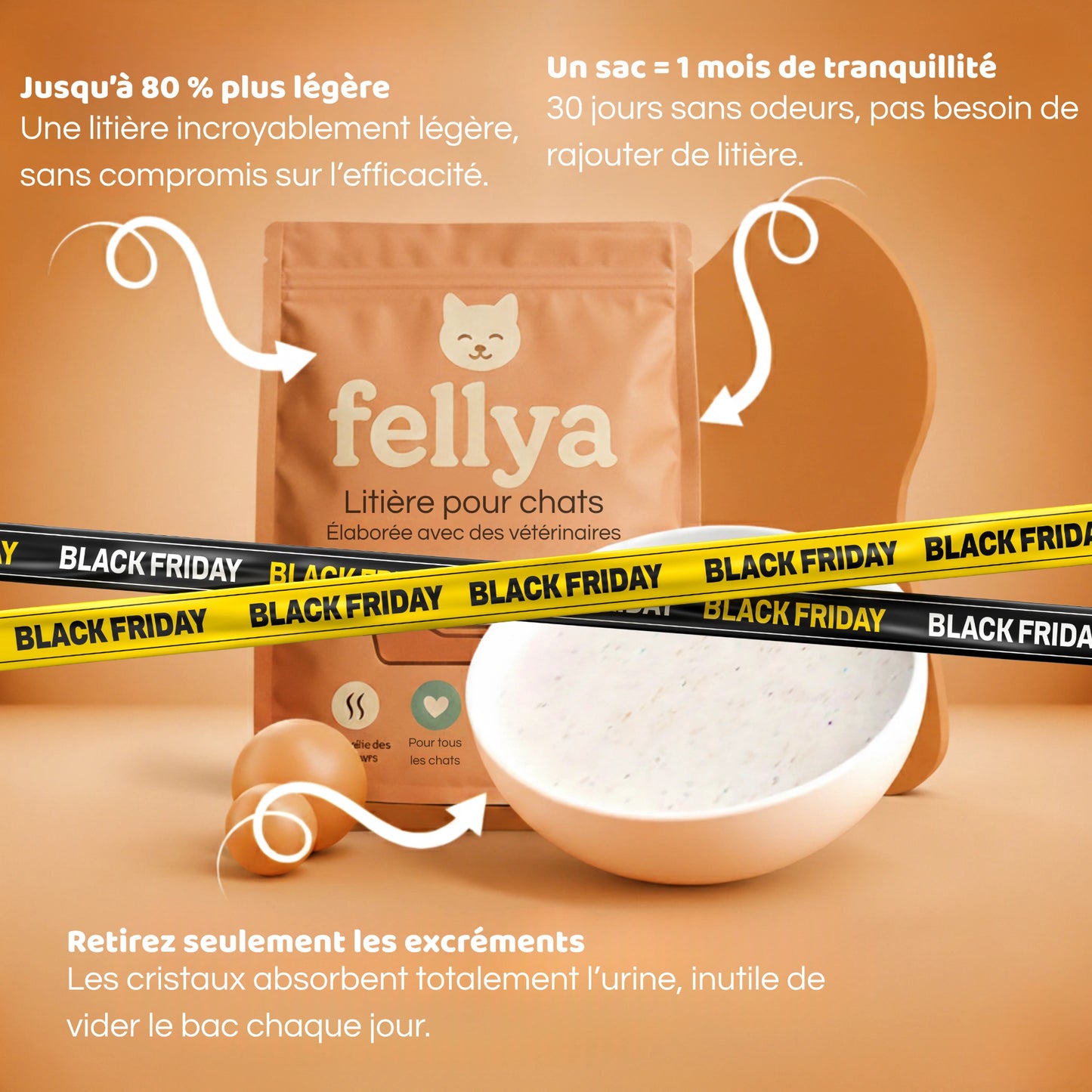 Fellya - Litière sans odeurs pour chats